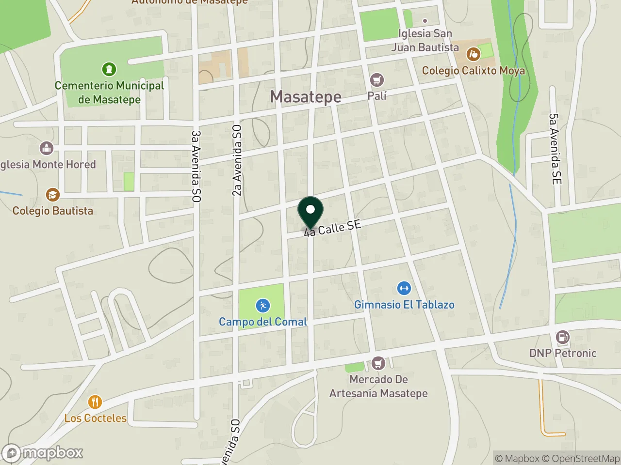 Mapa de la sucursal de Masatepe